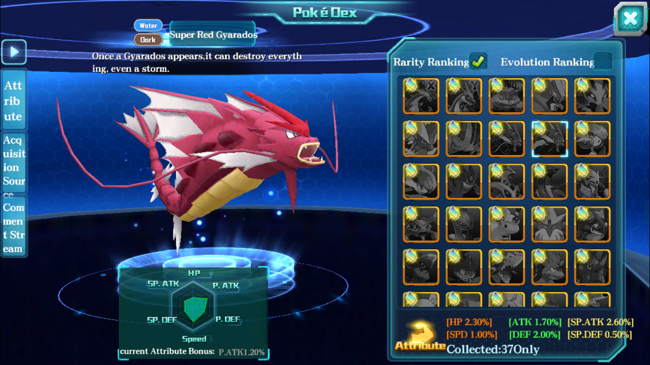 You can search the Pokedex for Pokemon you want to acquire.