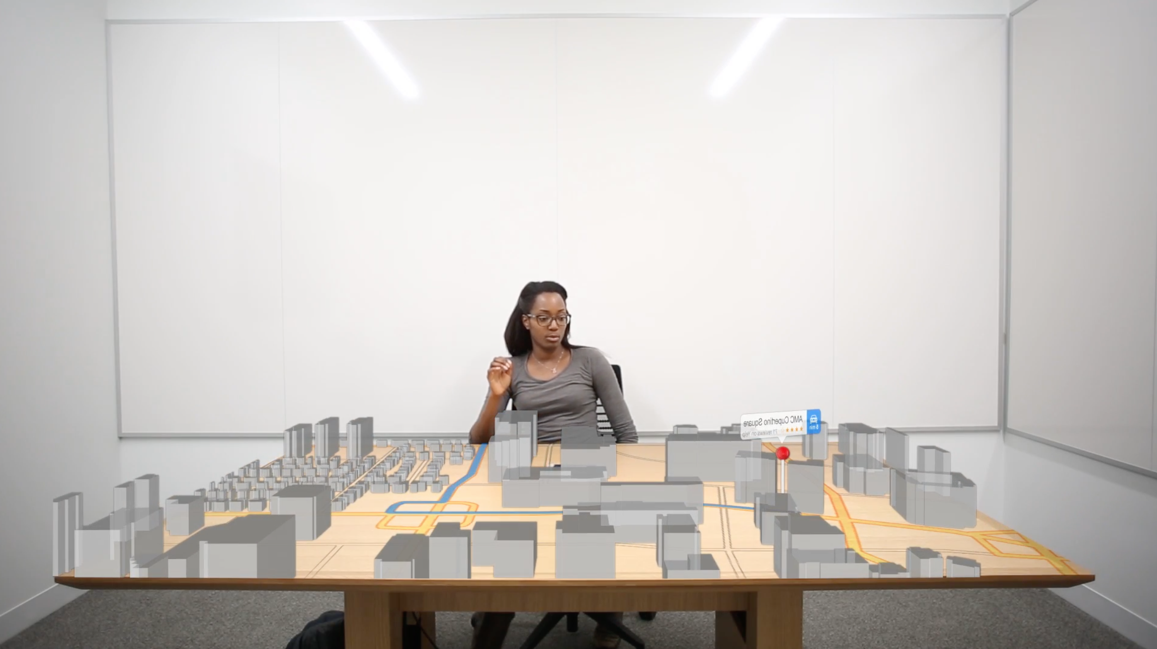 Map is displayed via AR glasses