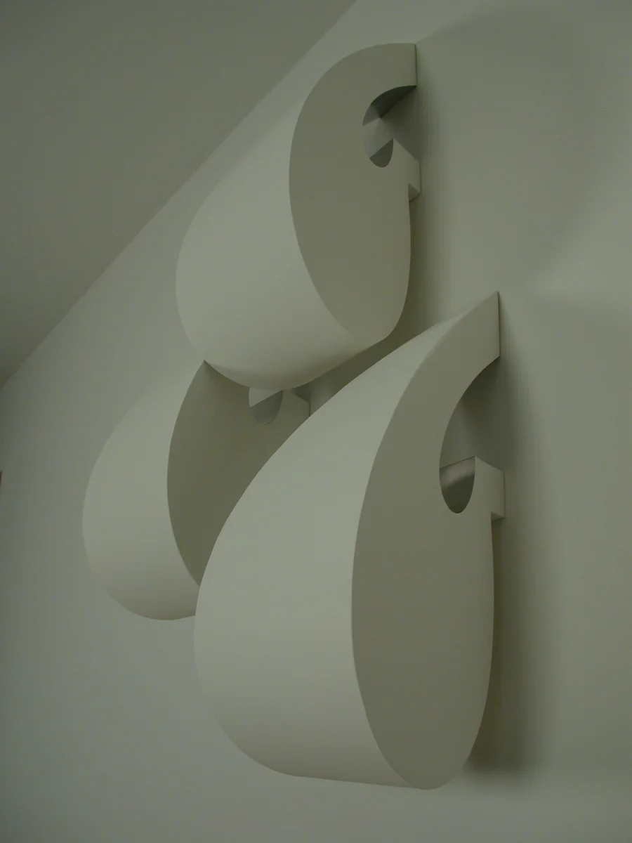 Low Loops, Levitating. wood, paint, aluminum. detail