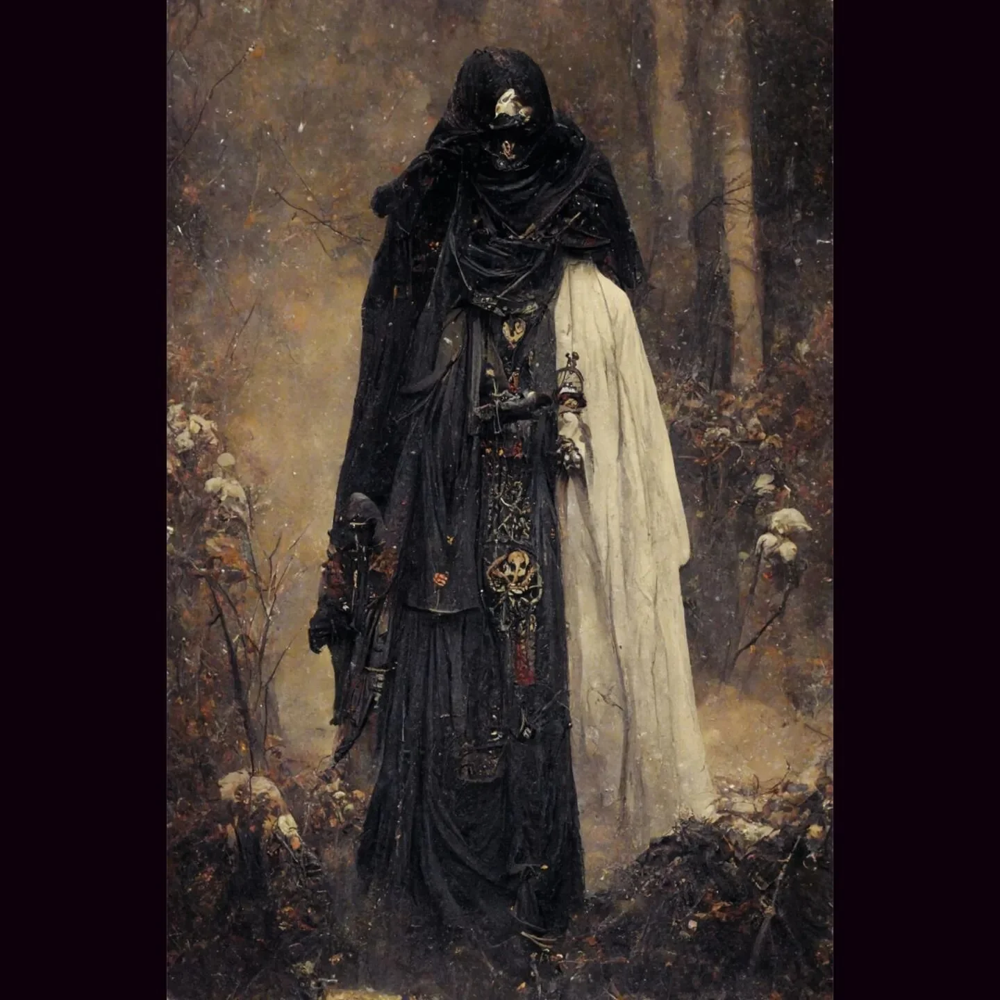 G R I M - Variant

#midjourney #ai #aiart #grim #reaper #beyondthegrave #grave #grim #dark #darkart #imagine #silence #serenity_nature #nature #ghostinthemachine #samara #thirtyscale #conceptart #dead #autumn #forest #hallow #allhallowseve #deathisju
