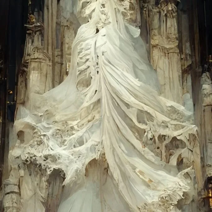 💀/2

#triptych #death #fashion #couture #dress #midjourneyai #cathedral #aiartcommunity #aiart #gothicrevival #alabaster