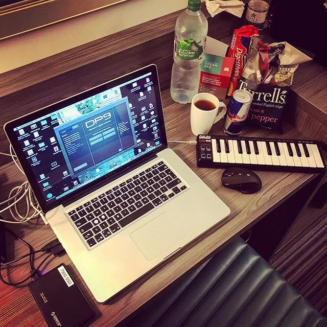 Everything is #ready for some #latenight #composing #session, thanks to the #neighbouring #petrolstation.