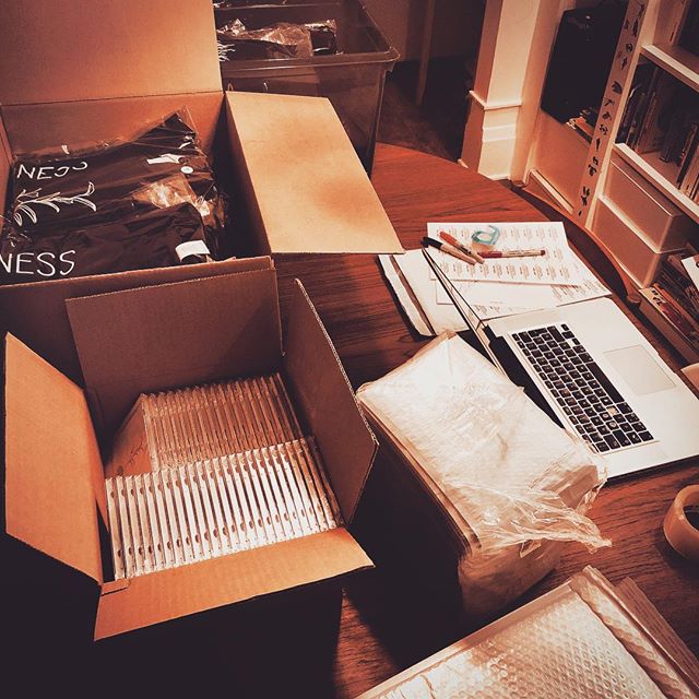 Record and t-shirt shipping operation in progress! #cd #tshirt #wilderness #wildernessalbumjsc #soundtrack #moviemusic #album #instrumental