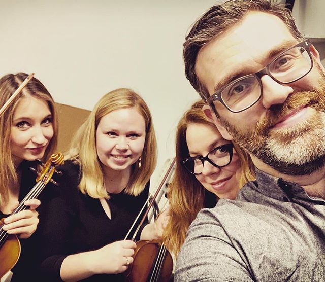 Who&rsquo;s got the coolest and best three violinists in town for his little show? ME! 
#notworthy #wilderness #albumlaunch #dreamteam #stolenfromnaco #violins #albumlaunch #launchparty #somethingaboutwilderness @skanesdansteater