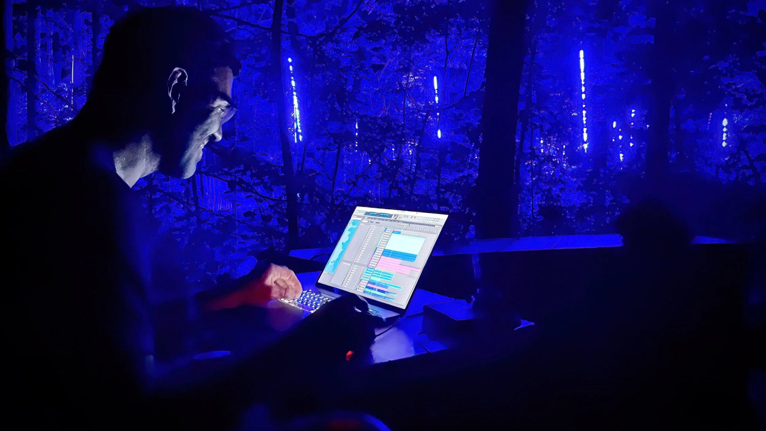 Mixing session for GARDEN OF LIGHTS, Jardin Botanique de Montréal, 2021 @ Moe Clark