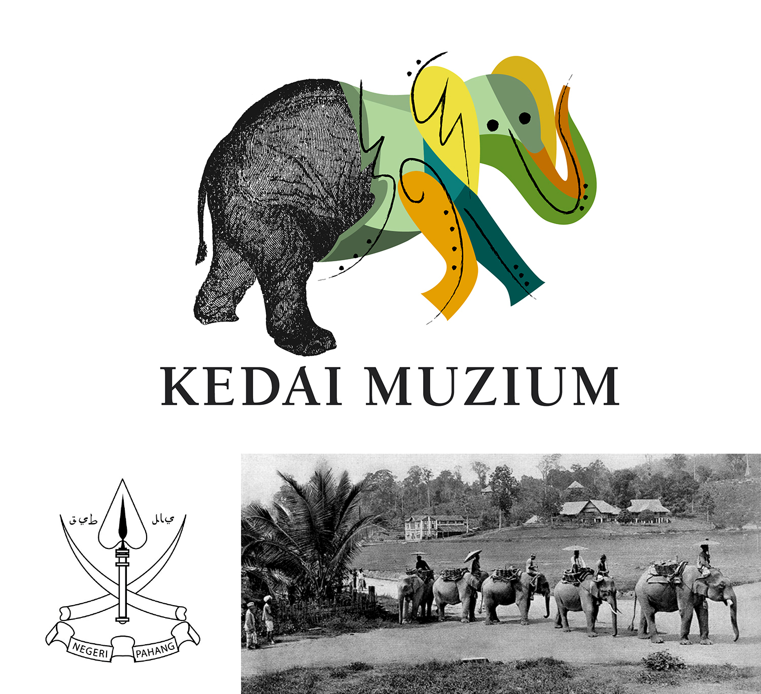 According to legend, the emblem of the State of Pahang was derived from a tale of two warring brothers. Wan Ahmad (later known as Sultan Ahmad Al-Muadzam Shah) was strategising the defeat of his brother, Wan Mutahir, while drinking coffee. After his victory, the inspiration for an emblem came in the form of a coffee leaf, which symbolised his family motto, and two ivory tusks that crossed at the bottom of the leaf. The elephant tusks symbolised power as the elephant is considered to be the most powerful and biggest land animal. The elephant's expediency as a royal carriage was also well-recorded in Malay history. 