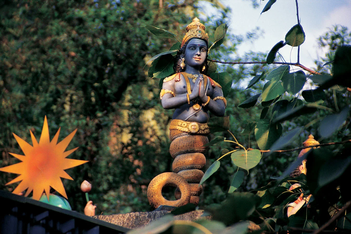 The cobra is considered a manifestation of Shiva, the Hindu god of destruction and creation. In the ancient religions of Indo-China, human sacrifice was essential to appease the Phi (Spirits) to ensure a good harvest and to guarantee the welfare of the community. Shiva fitted perfectly into this traditional pattern. Photo: Batu Caves, Selangor, Malaysia