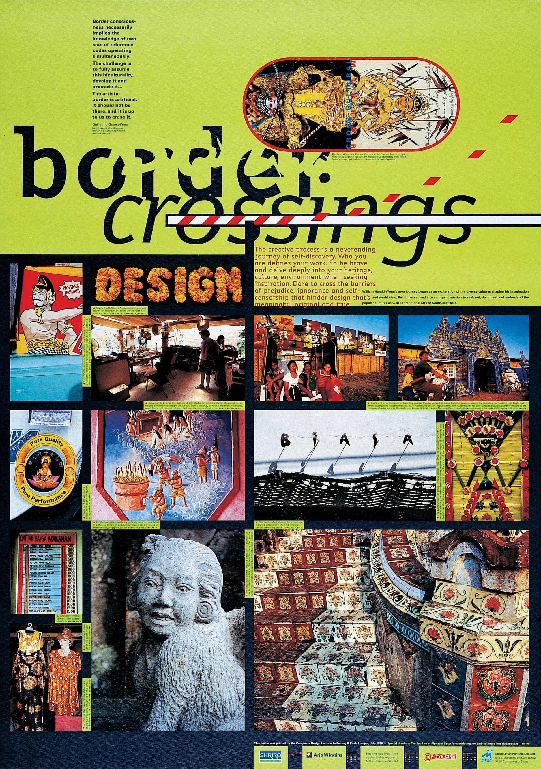 Photo / Poster given away to students during the Conqueror Design Lectures in Penang and Kuala Lumpur 1996.