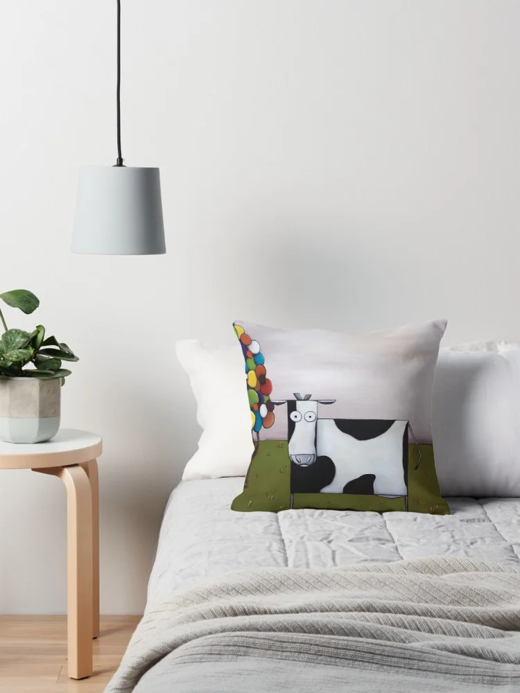 Cow by the Colourful Tree Cushion