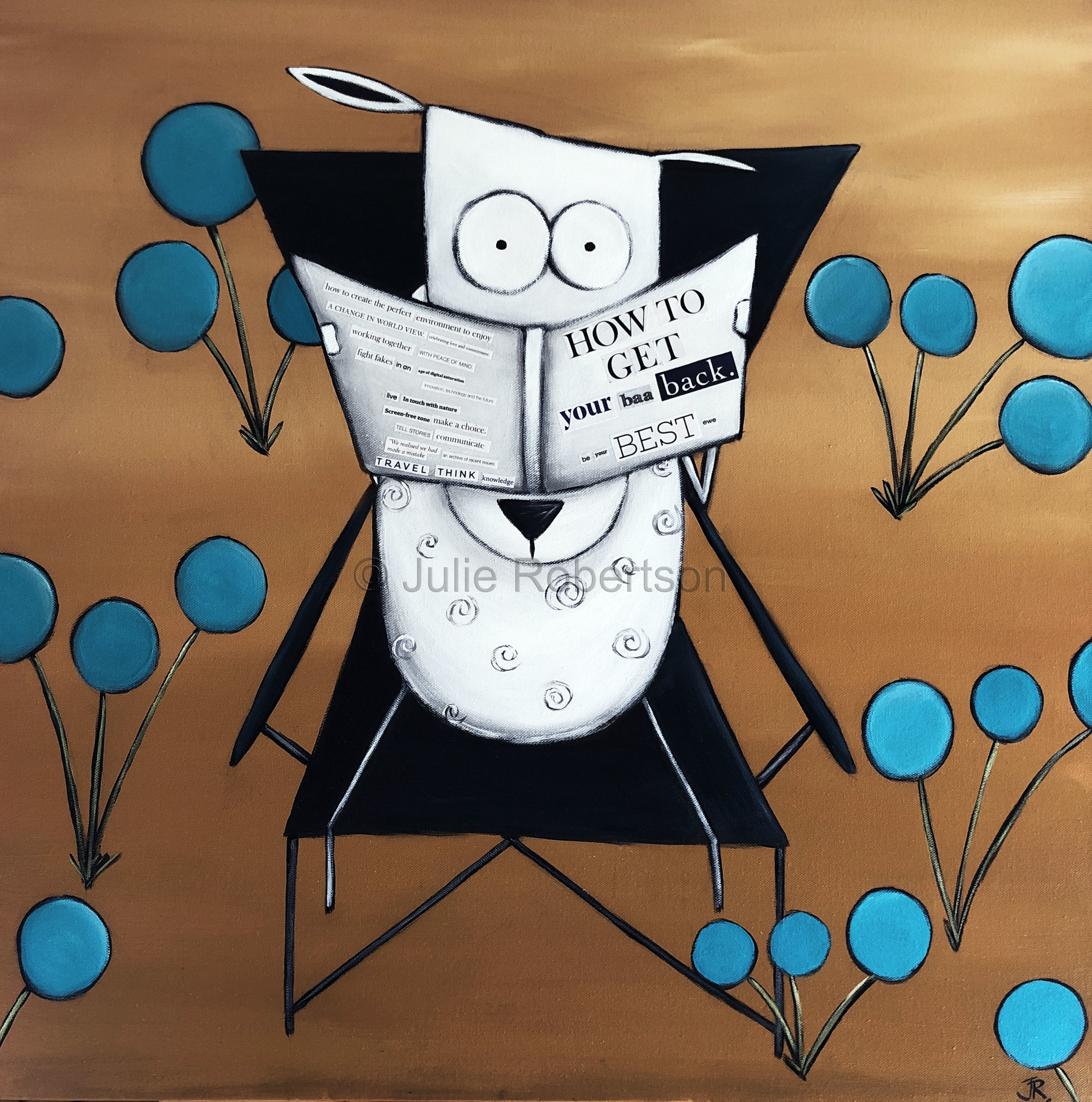 How to Get Your Baa Back - acrylic on canvas 76 x 76cm