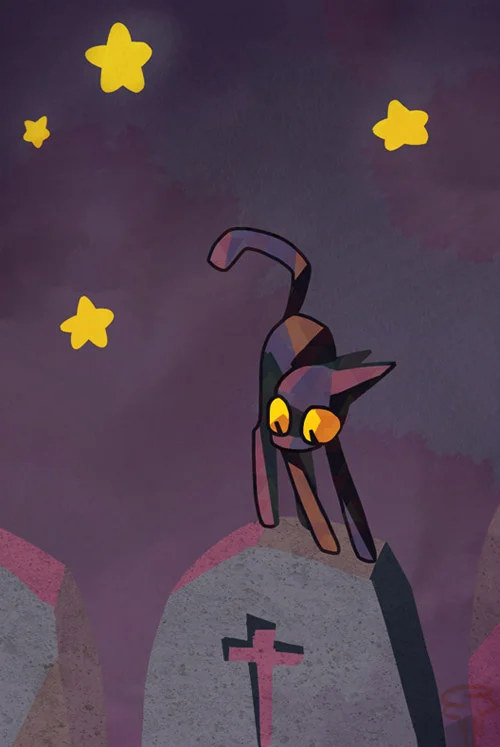 Original work, graveyard cat