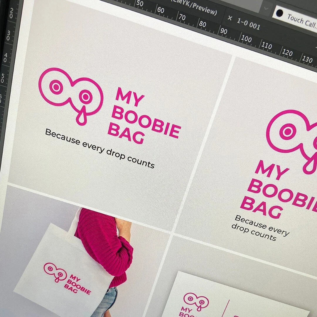 Brand collateral for @myboobiebag who have the most incredible range of curated breastfeeding kits for new mums. This business is run by an absolute boss mum / pharmacist who came to me with a logo and a colour palette but needed her brand collateral