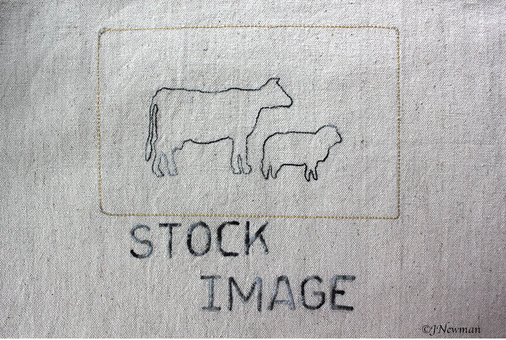 Stock Image (2018) Embroidered hemp fabric with silk thread.