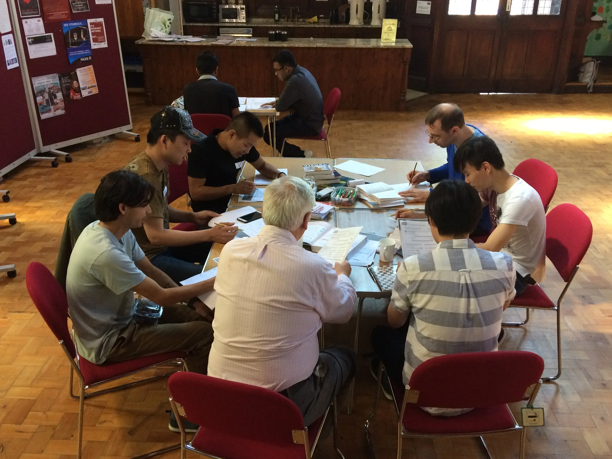The classes go from basic, to intermediate, before becoming more like conversations. 