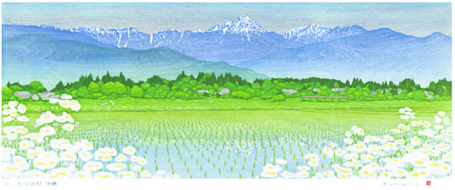 安曇野 水鏡(豊科/田甫)常念岳