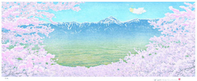 安曇野 桜(豊科/光城山)常念岳