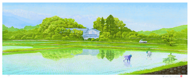 安曇野 春霞 (穂高/等々力)爺ヶ岳、鹿島槍、五竜
