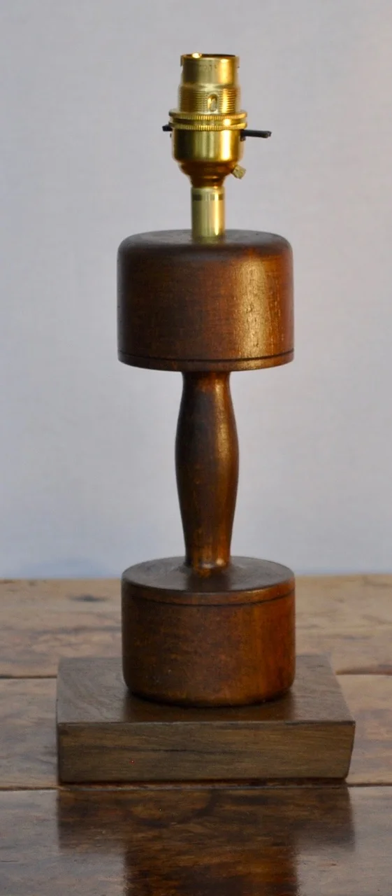 Antique Wooden Dumbell Lamp.jpeg