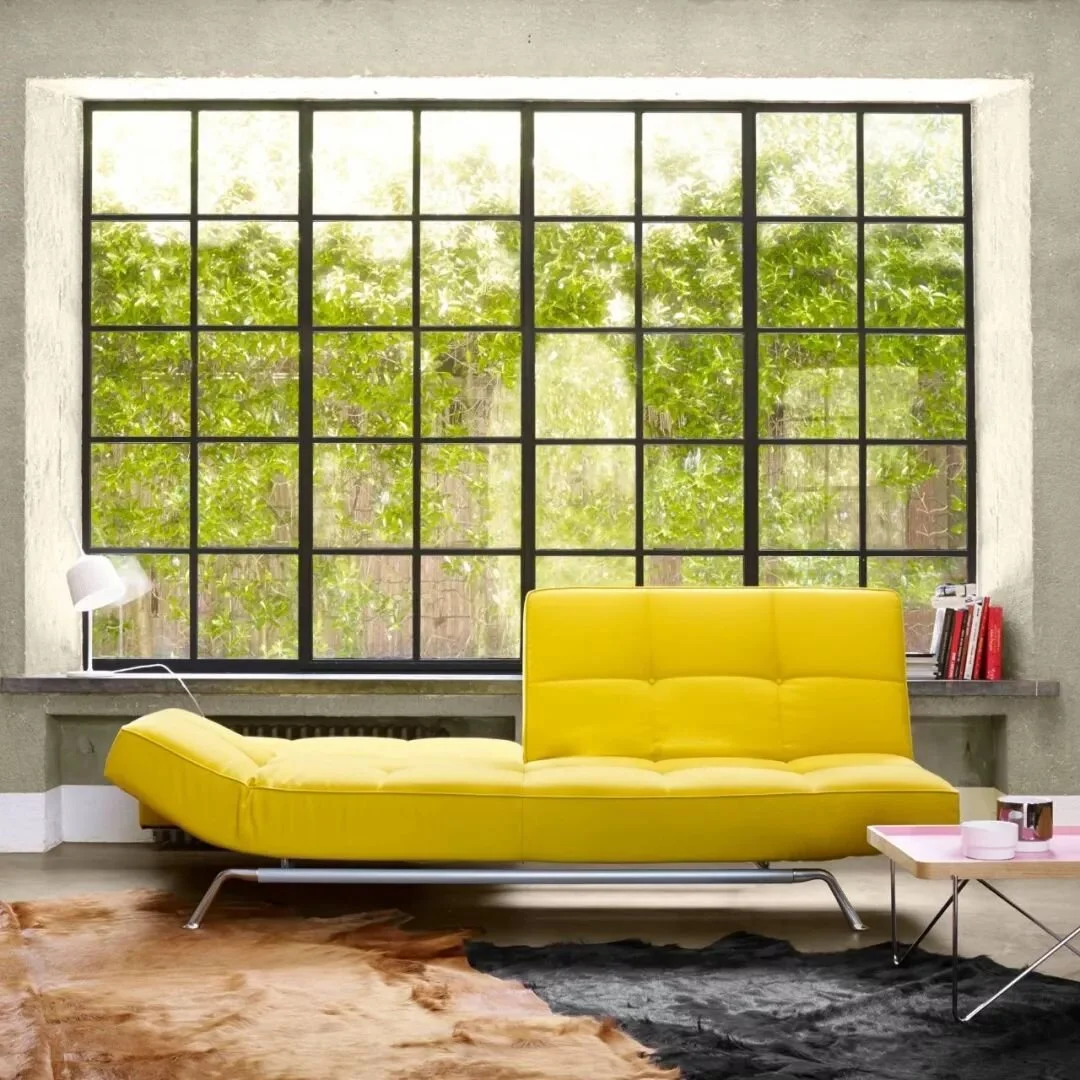 This Smala sofa bed just reminded me of a bright yellow sofa I bought in 1987 for my first flat in London! 