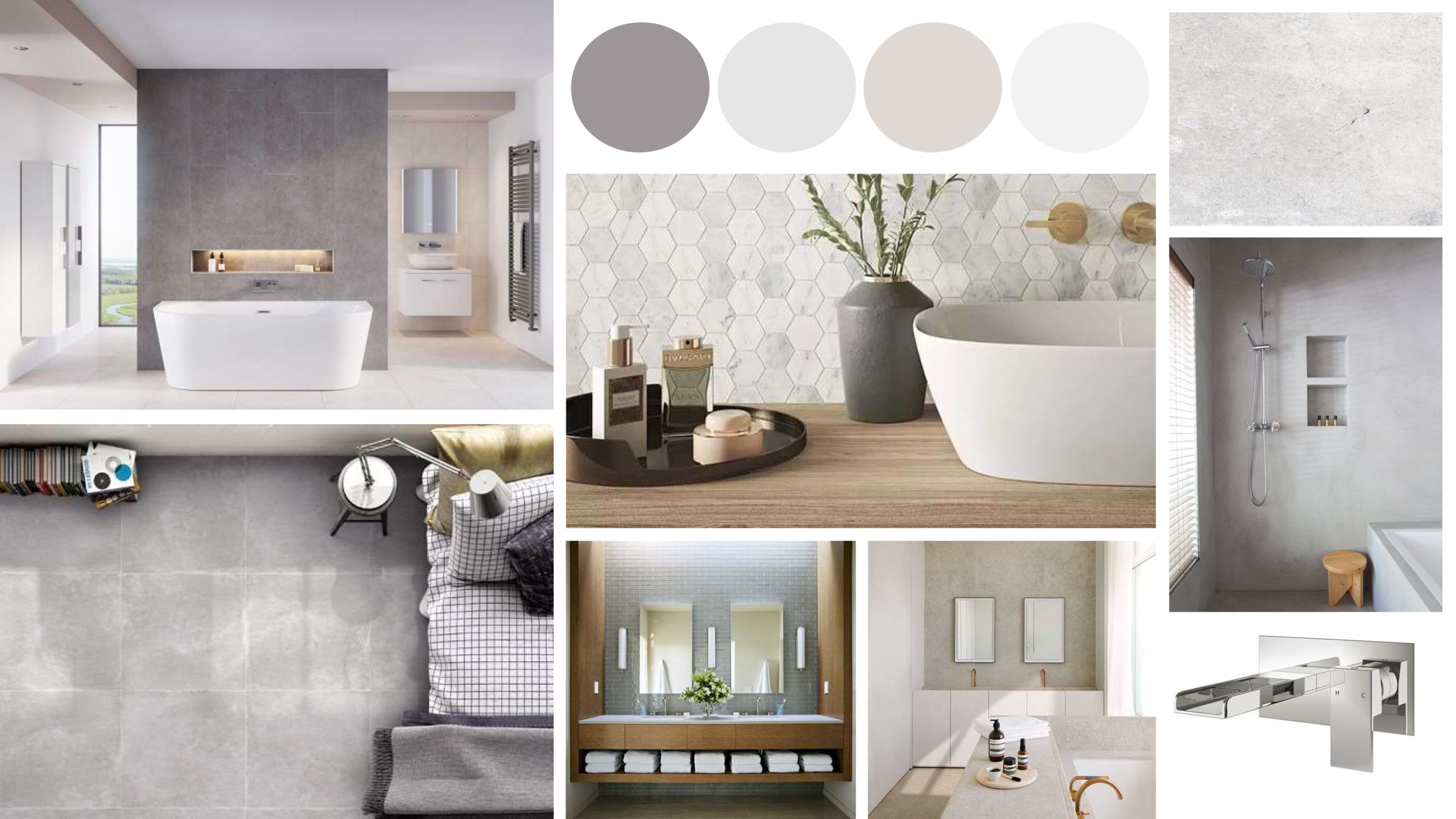 This was our inspiration board for our client’s bathroom!!