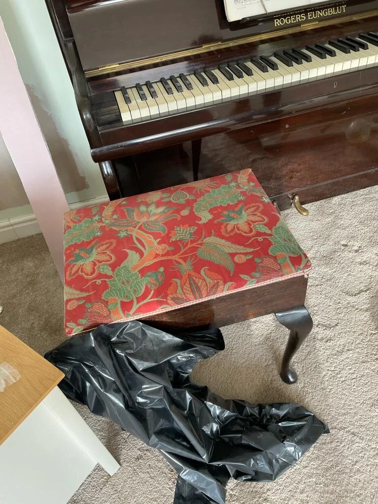 And now to upholster this stool lovingly !! Watch out for the end product !