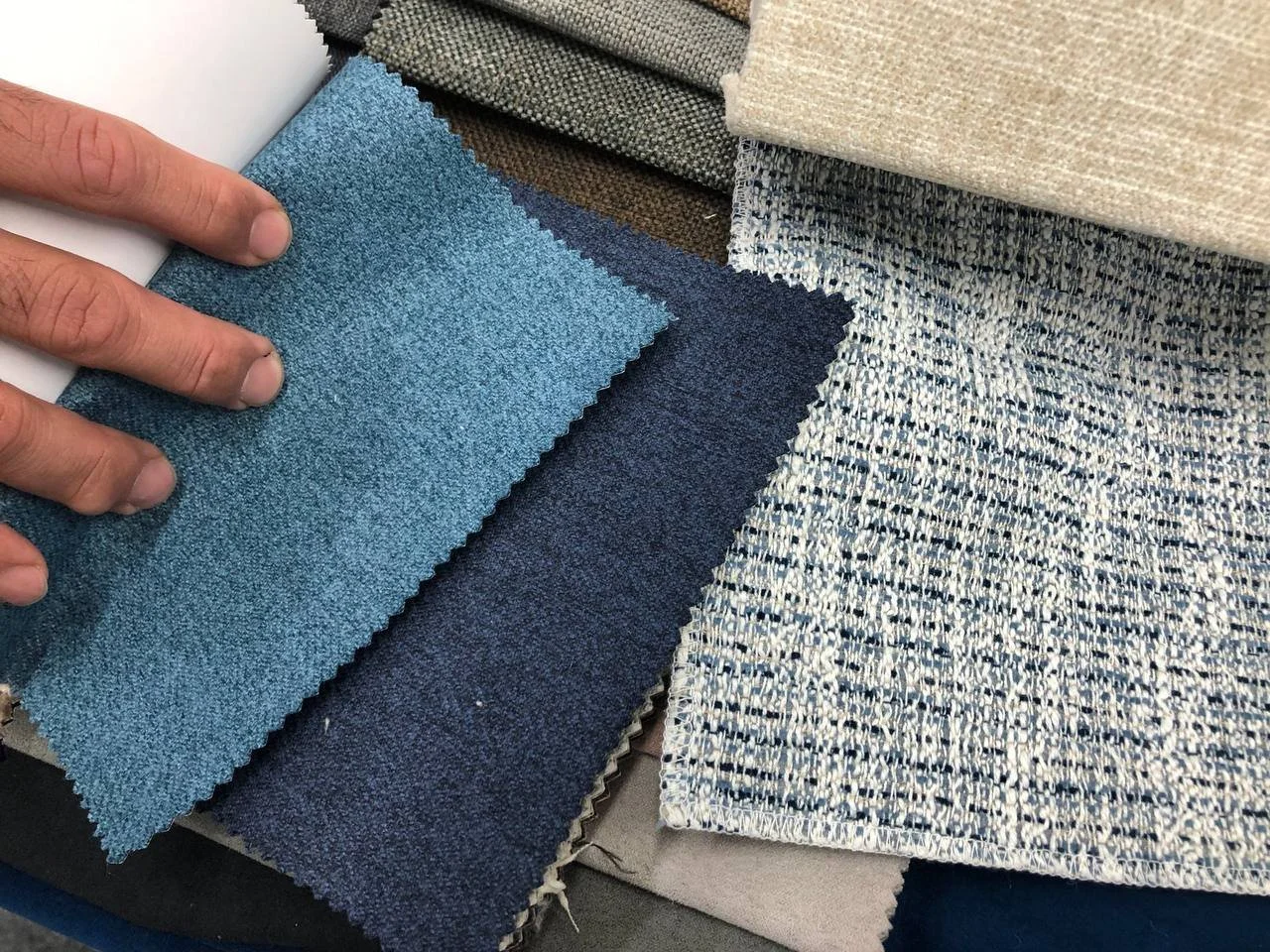 Choosing fabric for our new blinds! x