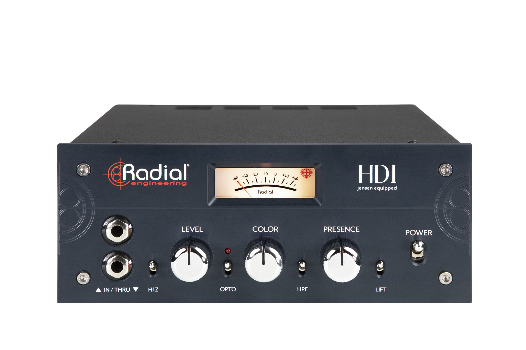 En DI-box med karaktär från Radial Engineering