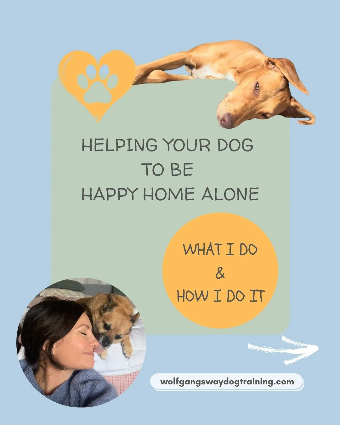 What if your dog could be left alone at home AND be relaxed and happy.

DM me &lsquo;𝗥𝗘𝗔𝗗𝗬&rsquo; to book a FREE Discovery Call to discuss your specific situation and how I can help you and your dog. 

Whether you need to train your puppy to be 