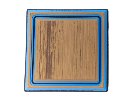 Laser Burn with Charlie Wood Texture on Premium Mat: Toffee / Electric Blue / Black