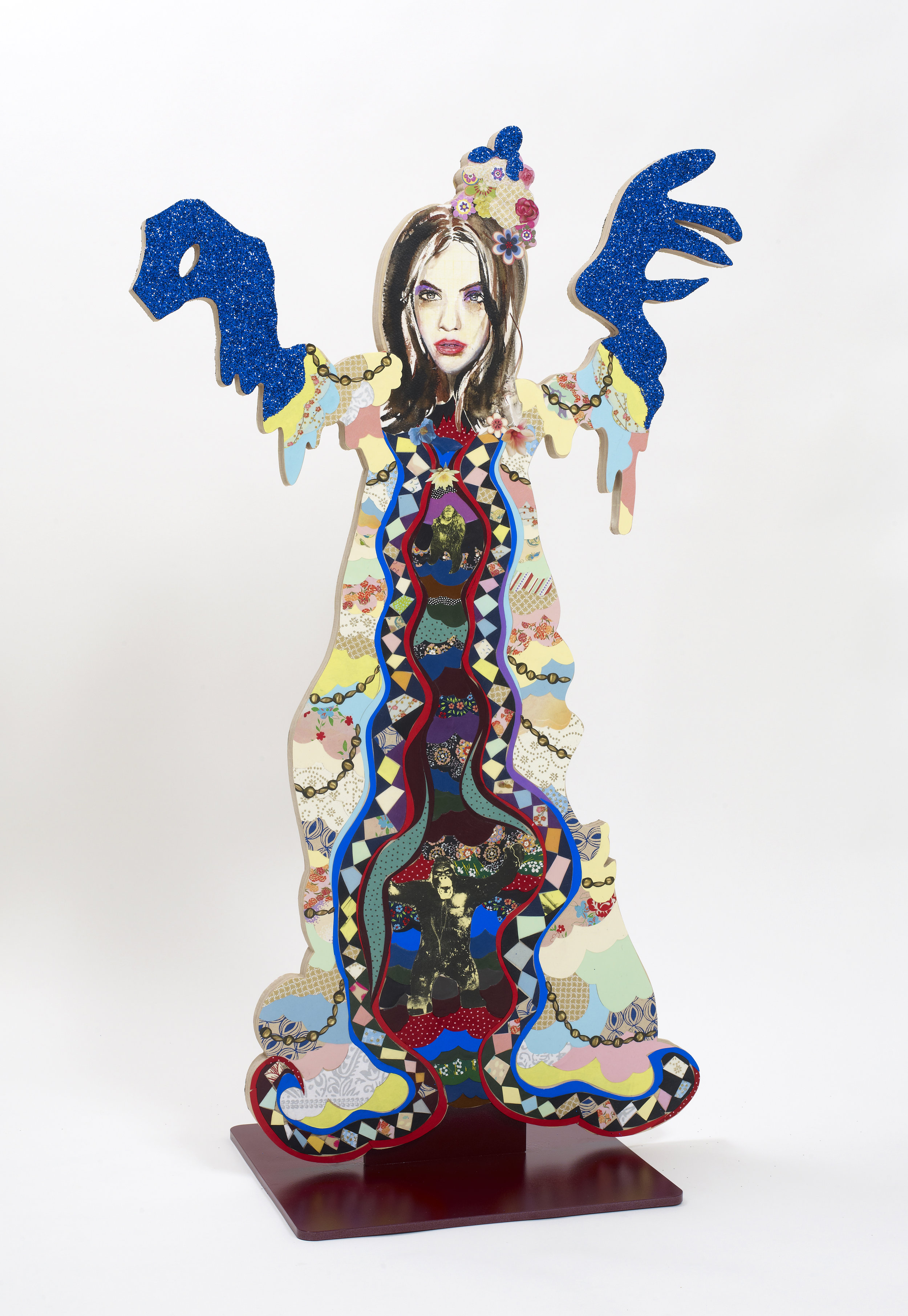 Madama Butterfly, 2013, Mixed media on plywood/metal base, 117.5x71.3x40 cm