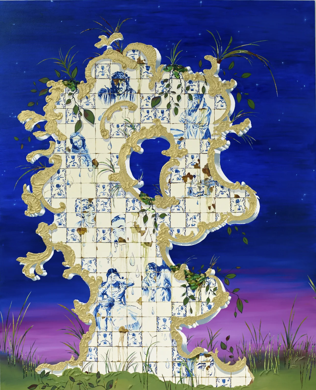 Laughing Wall, Wailing Wall, 2016, Oil and mixed media on canvas, 210x170 cm