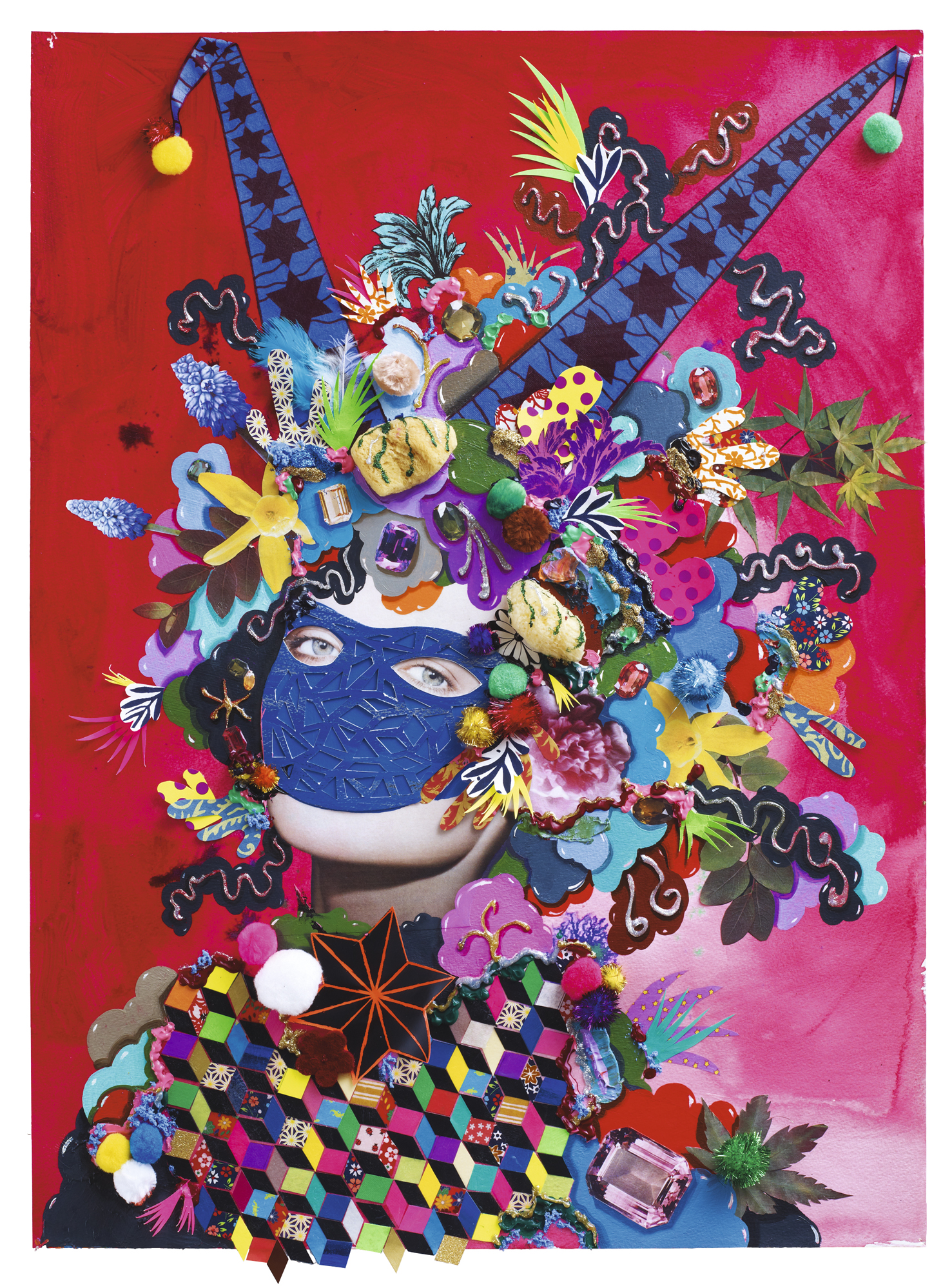 L'Indécise, 2012, Mixed media on paper, archival frame, 90x70 cm.