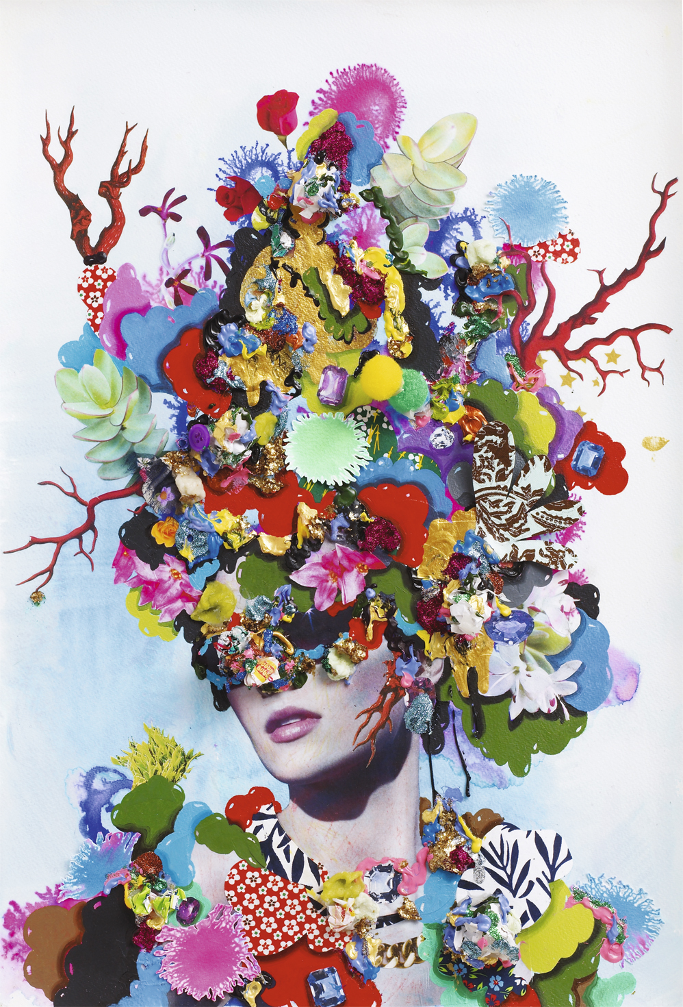Dark Flora, 2011, Mixed media on paper, 64x46x3 cm