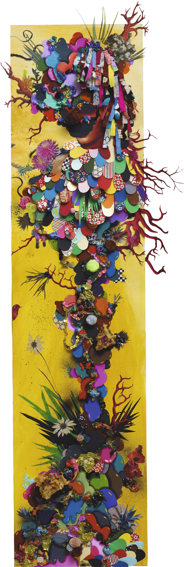 Madame Sand, 2012, Mixed media on paper, archival frame, 140x53x4 cm