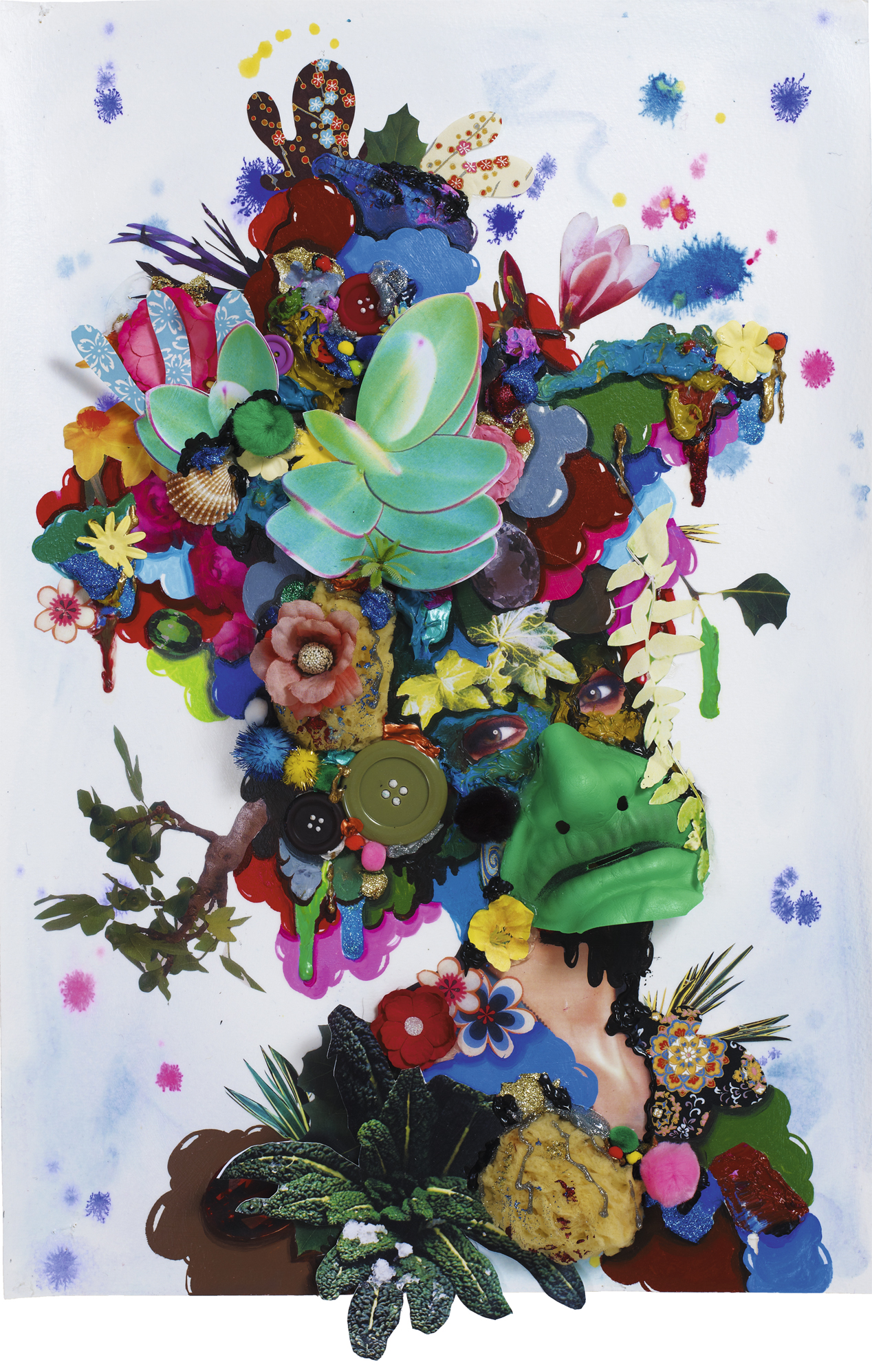 Frankie, 2013, Mixed media on paper, archival frame, 59x38x4 cm