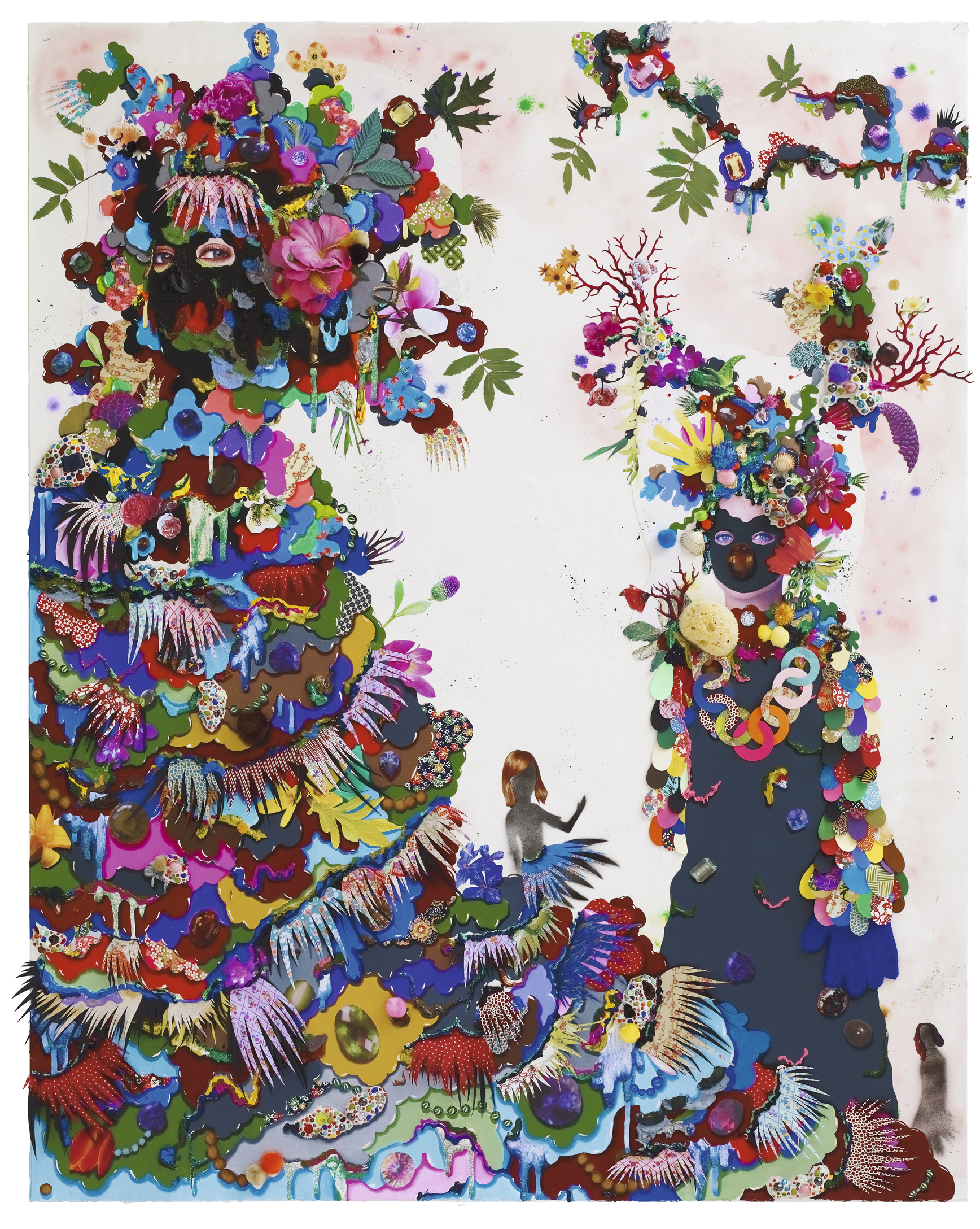 The Super-Ego, the Id, and their ladies in Waiting, 2013, Mixed media on board, archival frame 153x121 cm.