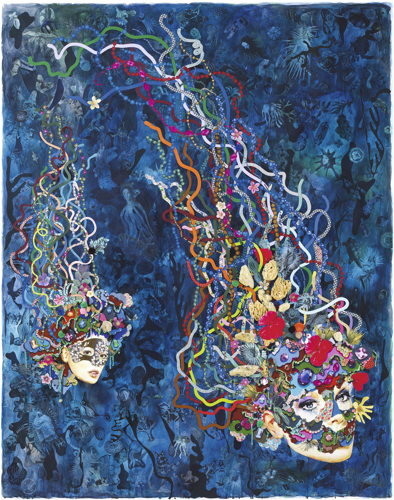 Run Deep, 2013, Mixed media on board, archival frame, 190x150x4 cm These works are as much portraits as they are landscapes, combining influences that range from erudite painting or the history of the painted image, to citations of advertising