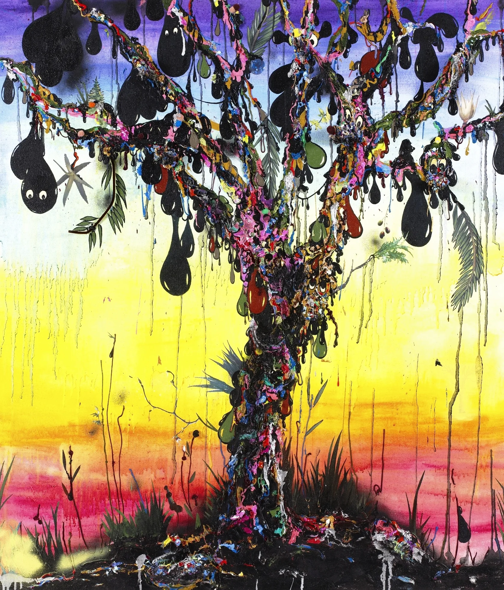 Black Dawn, 2009, Mixed media on linen, 162x130 cm