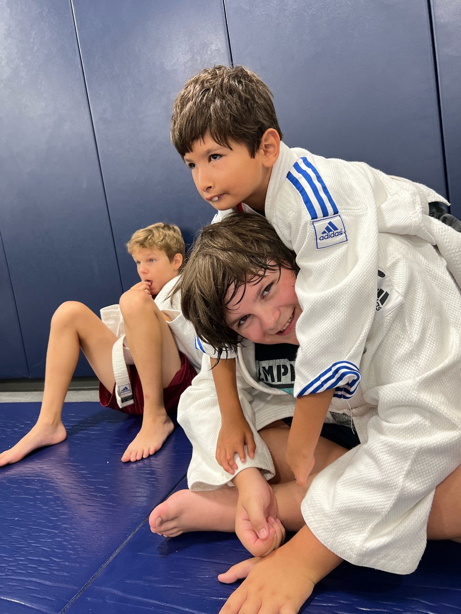 Raffi and Jack taking a break during their judo session at camp 