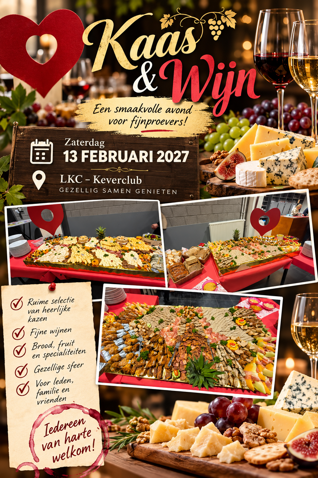 Kaas en wijn avond. 2026