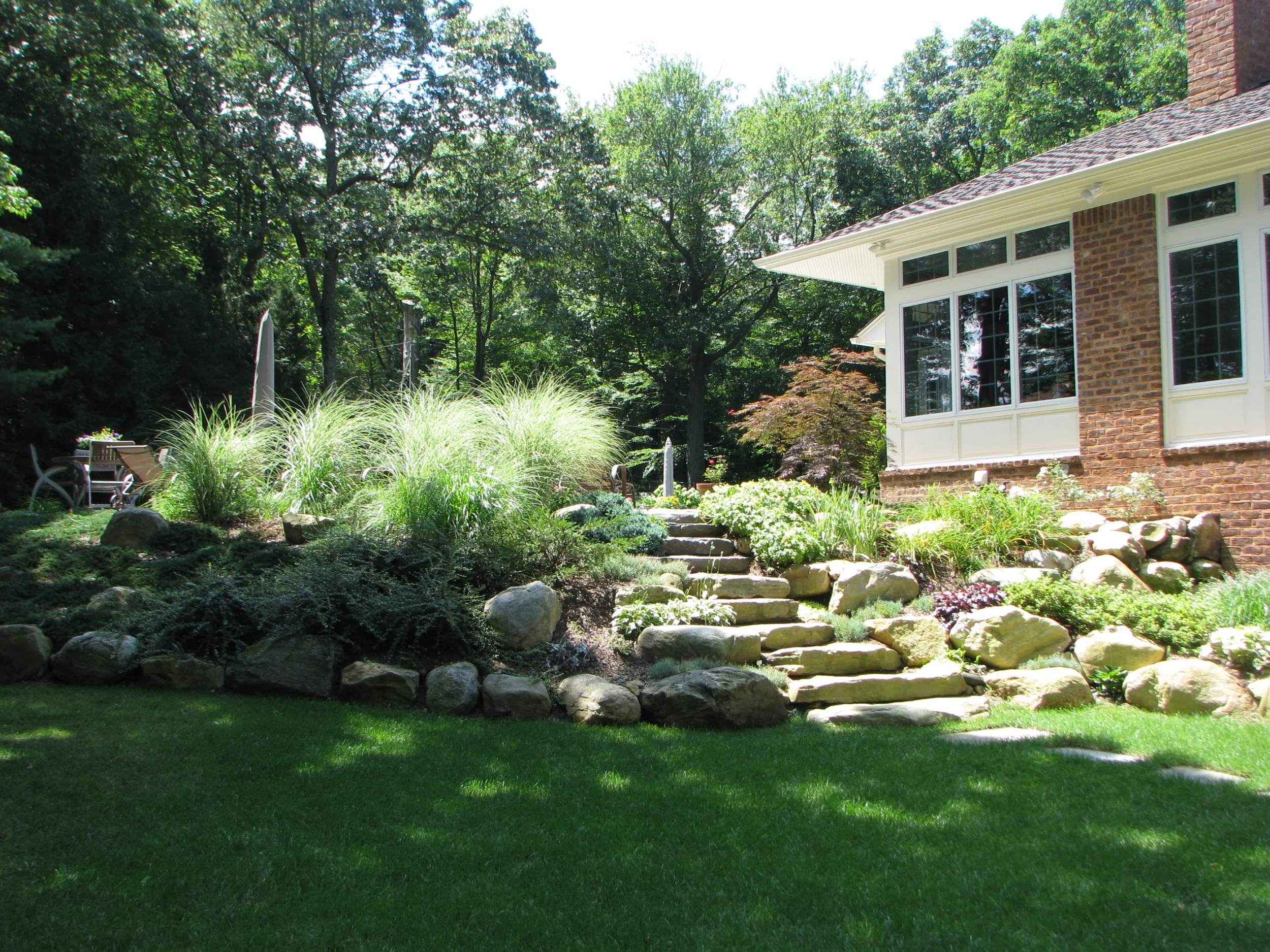 Landscape Steps to New Patio