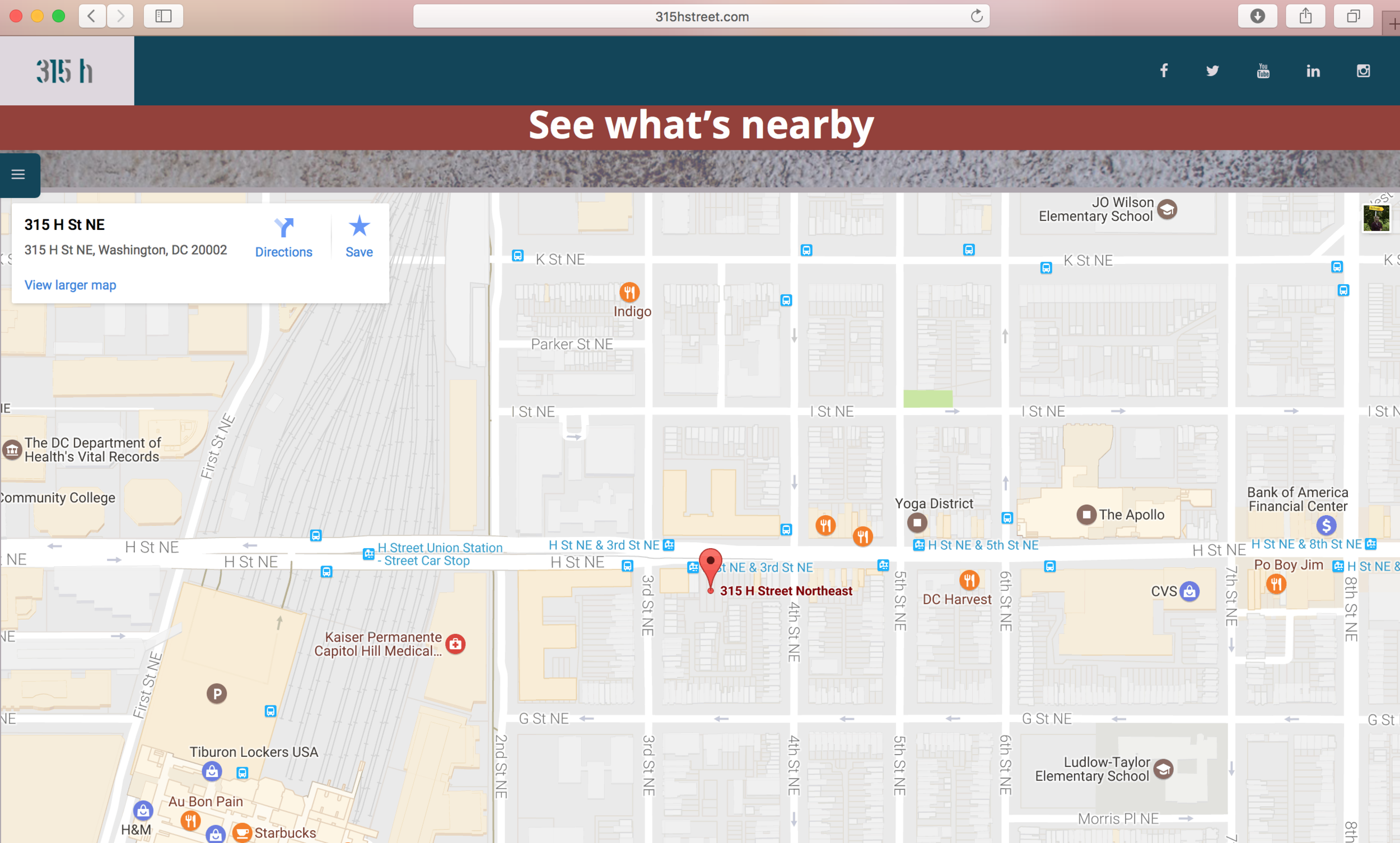map google map integration to highlight the space with what is nearby, like restaurants and metro access.