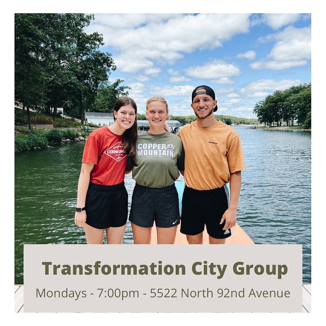 The Transformation City Group meets at 7:00pm on Mondays! Since it&rsquo;s Labor Day, they will meet at 8:00 today!