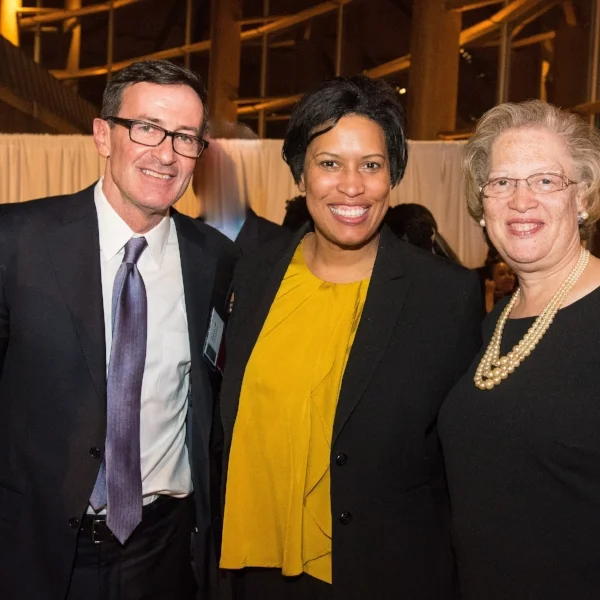 Greater Washington Community Foundation President and CEO Bruce McNamer, DC Mayor Muriel Bowser, and 2018 Civic Spirit Award honoree Carol Thompson Cole