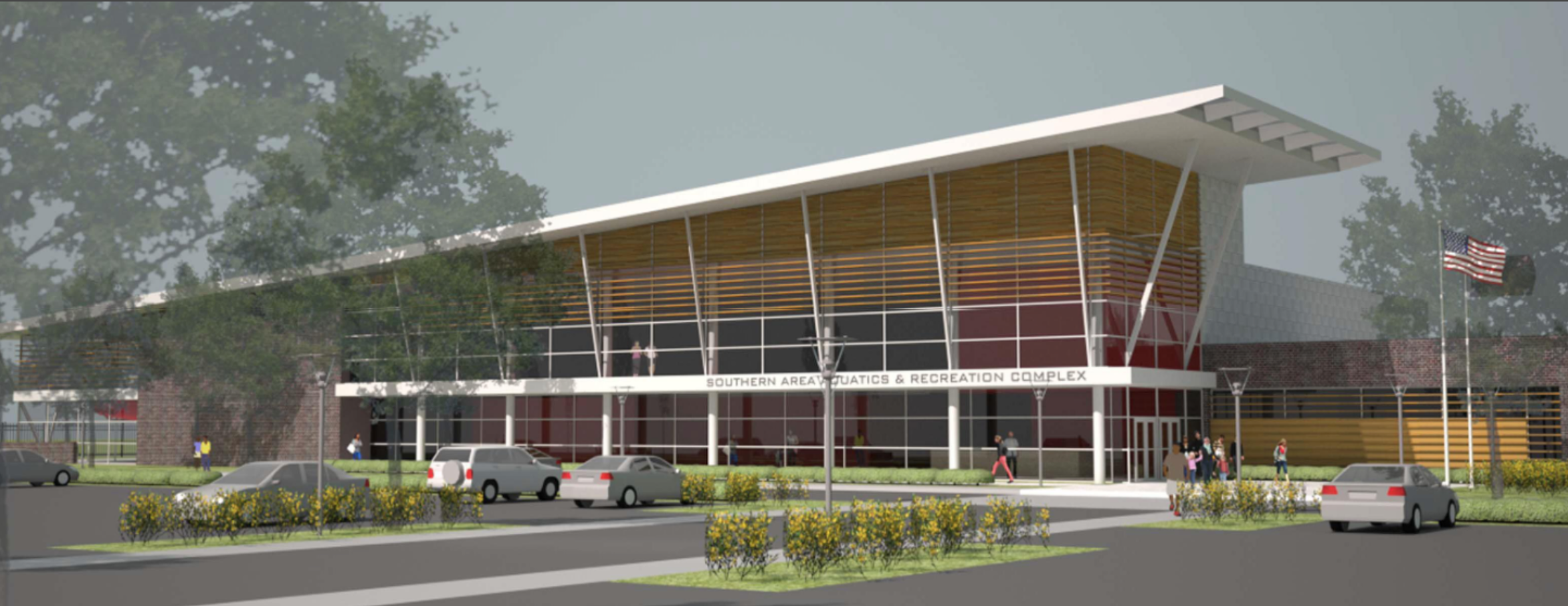 PSEG Keys Energy Center LLC rendering of the new Southern Area Aquatic and Recreation Complex (SAARC) in Brandywine, Maryland.