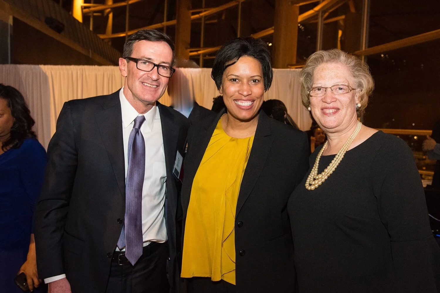 Bruce McNamer, Mayor Muriel Bower, and 2018 Civic Spirit Award Winner Carol Thompson Cole at our 2018 Celebration of Philanthropy.