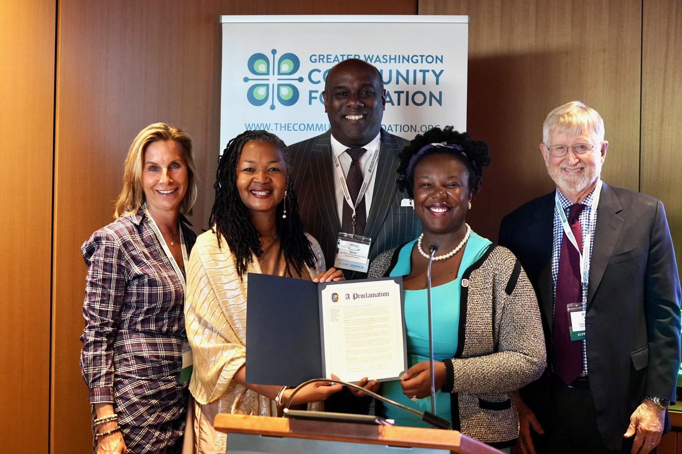  The Prince George’s County Council represented by Council Member Krystal Oriadha (District 7), presented The Community Foundation with a proclamation in honor of its 50th Anniversary       