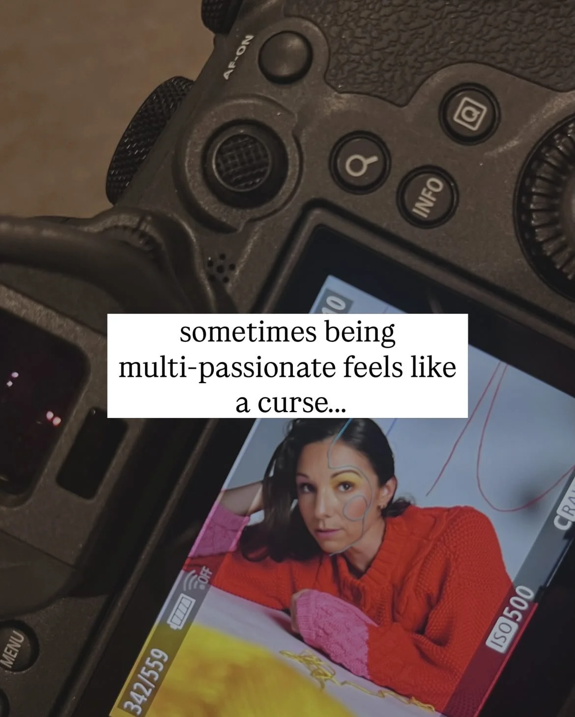 Welcome to my current inner monologue 💬 to all my fellow multi passionate creatives, may you feel less alone as you read this. 🫶🏼