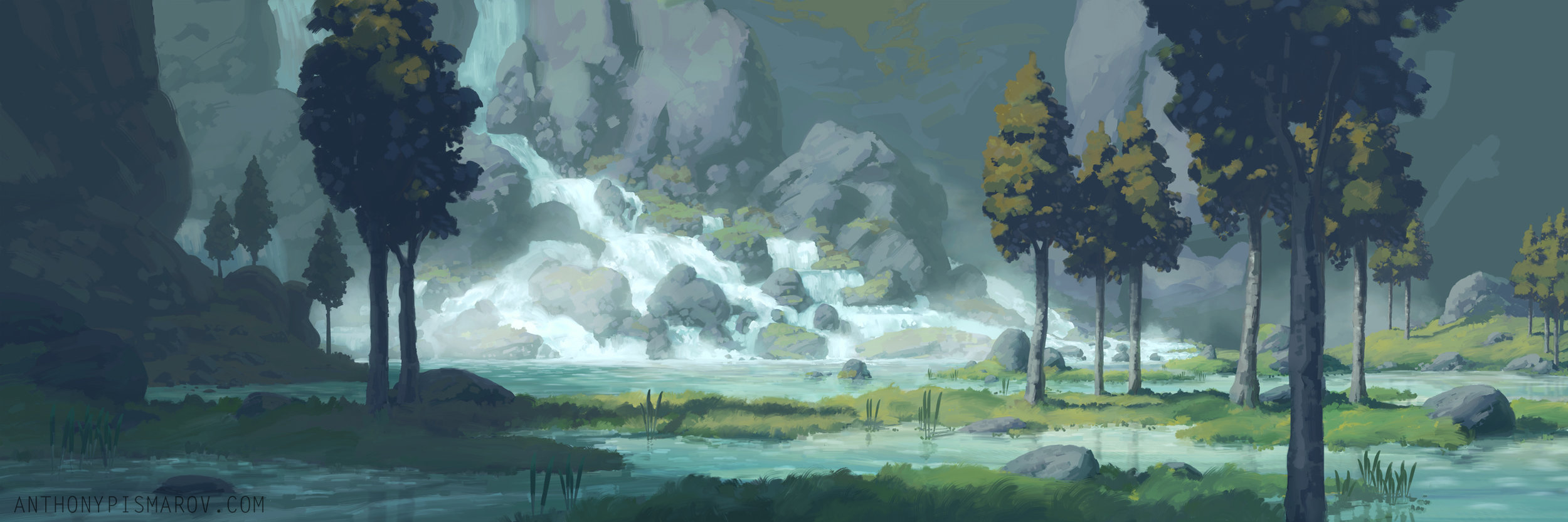 Waterfall Along the Wetlands Path