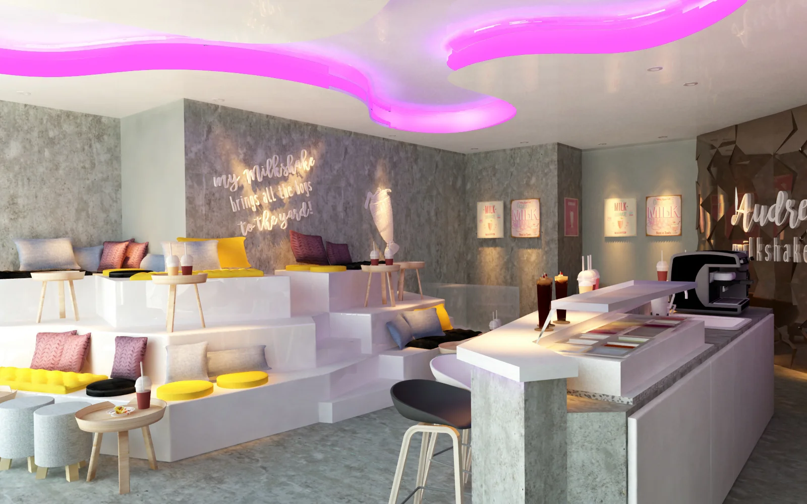 Audrey's milkshake bar 3D proposal
